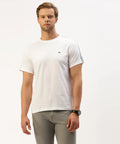 Men’s Pure White Solid Crew Neck T-Shirt – Clean Classic Everyday Essential