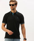 Men’s Premium Jet Black Solid Polo T-Shirt – Sleek Everyday Essential