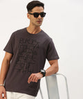 Men’s Dark Grey Graphic Crew Neck T-Shirt – Urban Statement Casual Essential