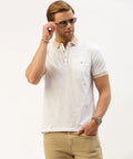 Men’s Crisp White Solid Polo T-Shirt – Clean Classic Smart Casual Essential