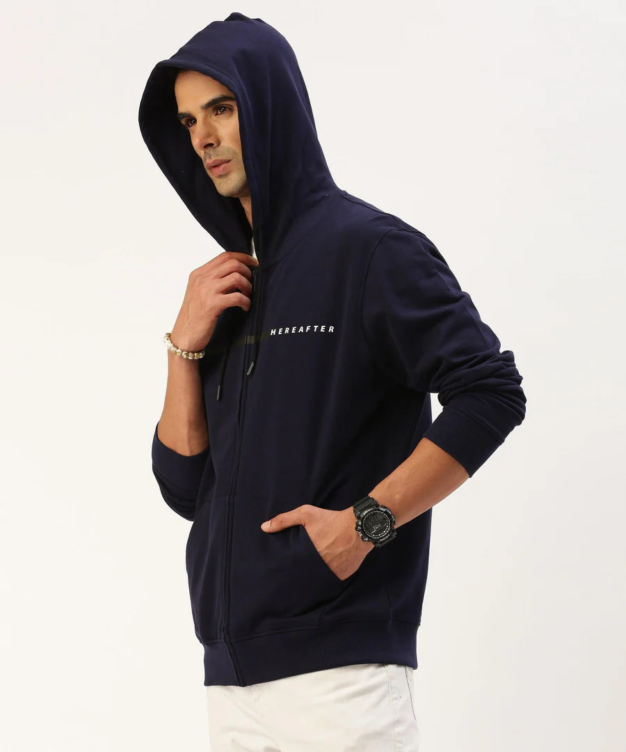Men’s Navy Solid Hooded Sweatshirt – Clean Classic Premium Comfort Hoodie