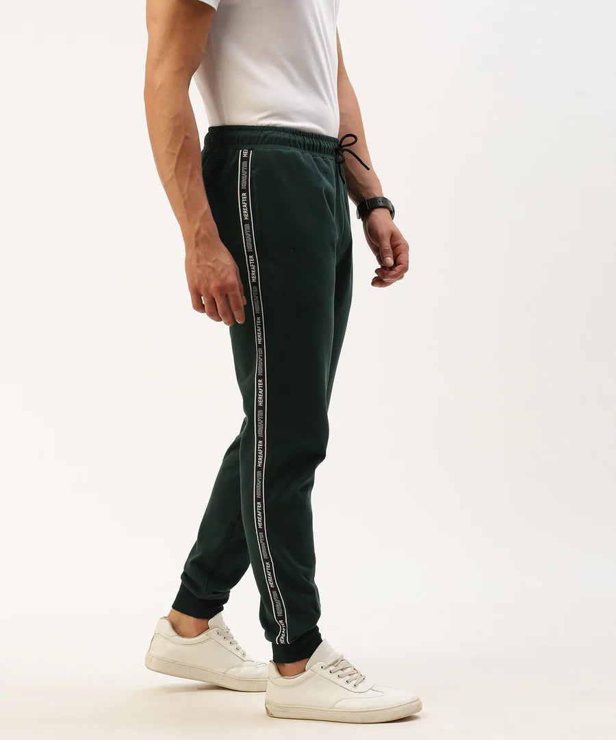 Men’s Olive Solid Jogger Pants – Utility Style Premium Comfort Wear