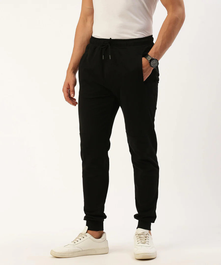 Men’s Jet Black Essential Jogger Pants – Sleek Fit Everyday Comfort Wear