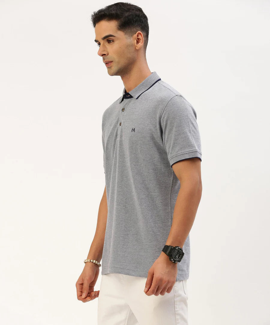 Men’s Midnight Navy Solid Polo T-Shirt – Clean Luxe Smart Casual Essential