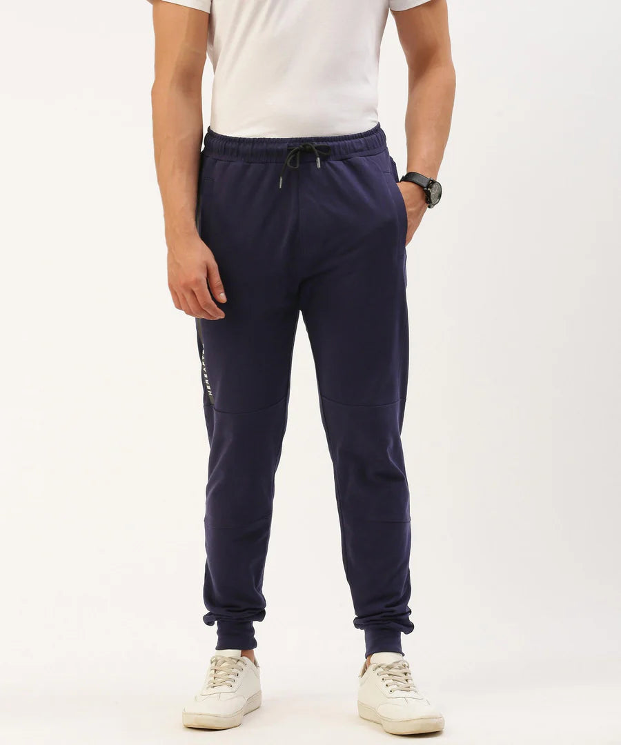 Men’s Navy Solid Jogger Pants – Clean Fit Premium Everyday Comfort