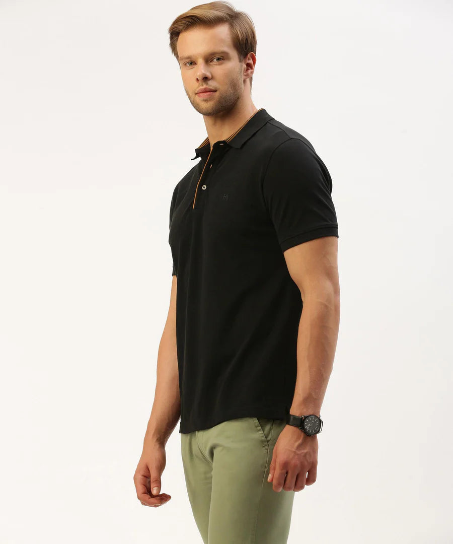 Men’s Classic Black Solid Polo T-Shirt – Ultra Versatile Smart Casual Staple