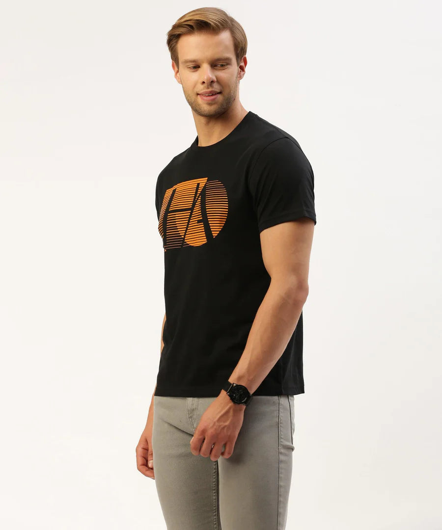 Men’s Black Graphic Crew Neck T-Shirt – High-Impact Statement Streetwear