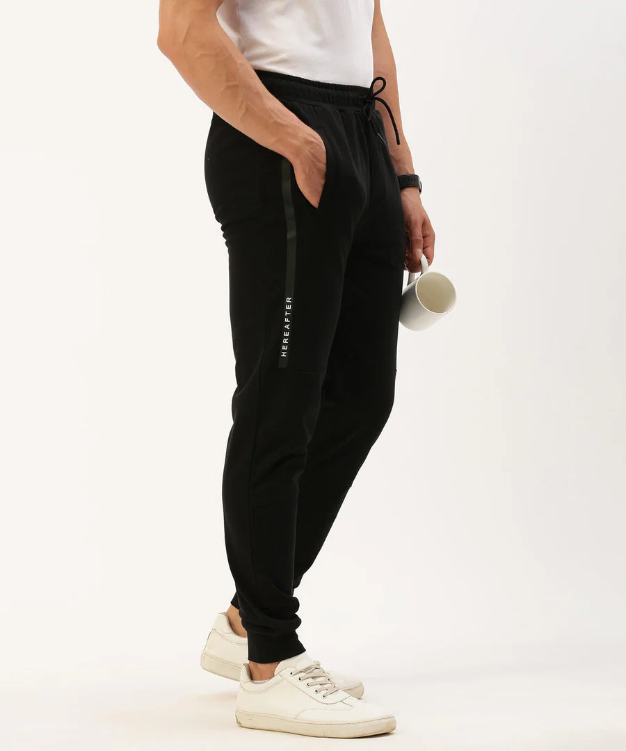 Men’s Jet Black Essential Jogger Pants – Sleek Fit Everyday Comfort Wear