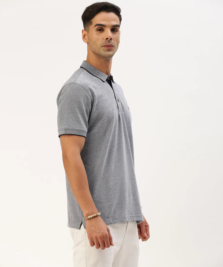 Men’s Midnight Navy Solid Polo T-Shirt – Clean Luxe Smart Casual Essential