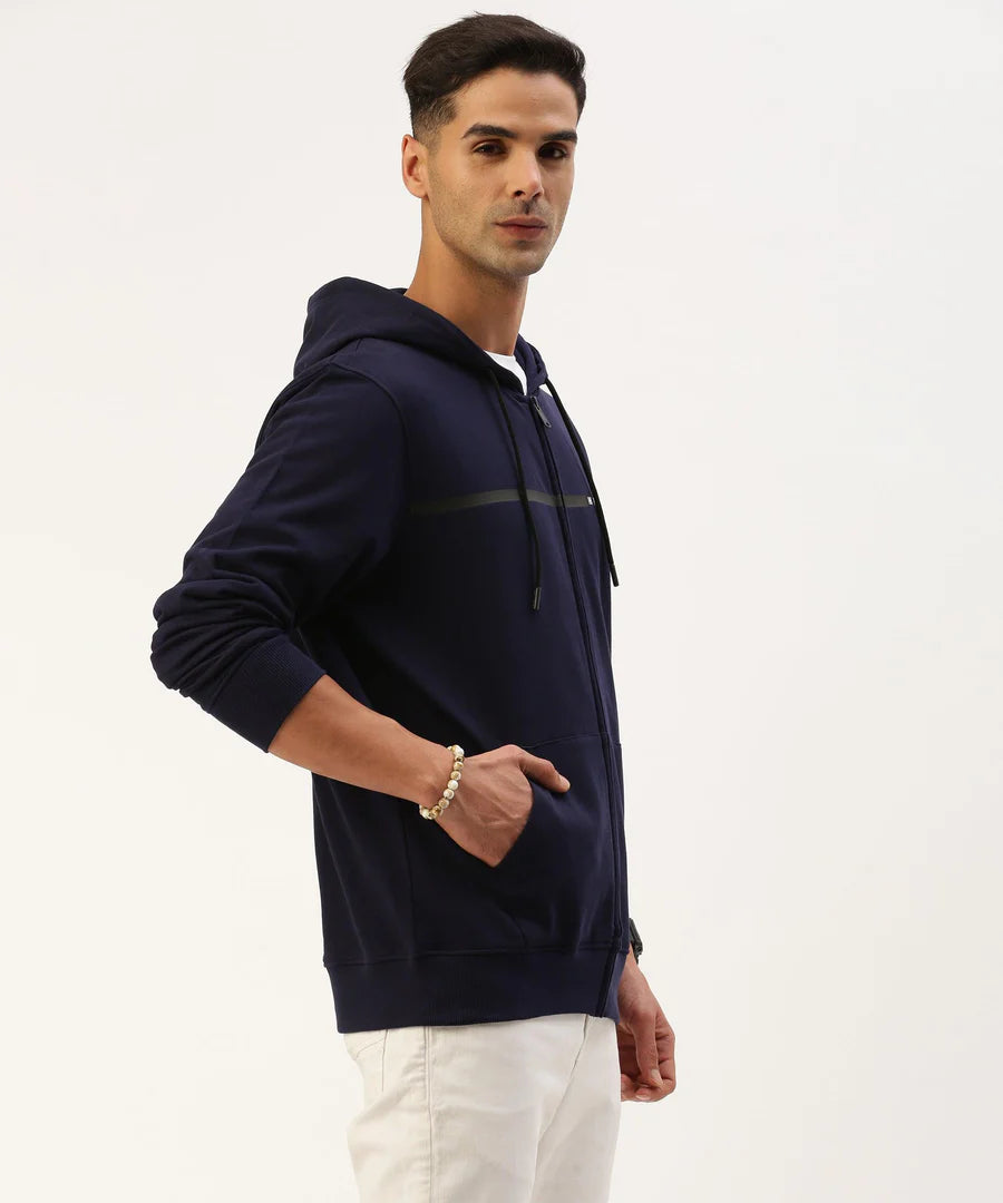 Men’s Navy Solid Hooded Sweatshirt – Clean Classic Premium Comfort Hoodie
