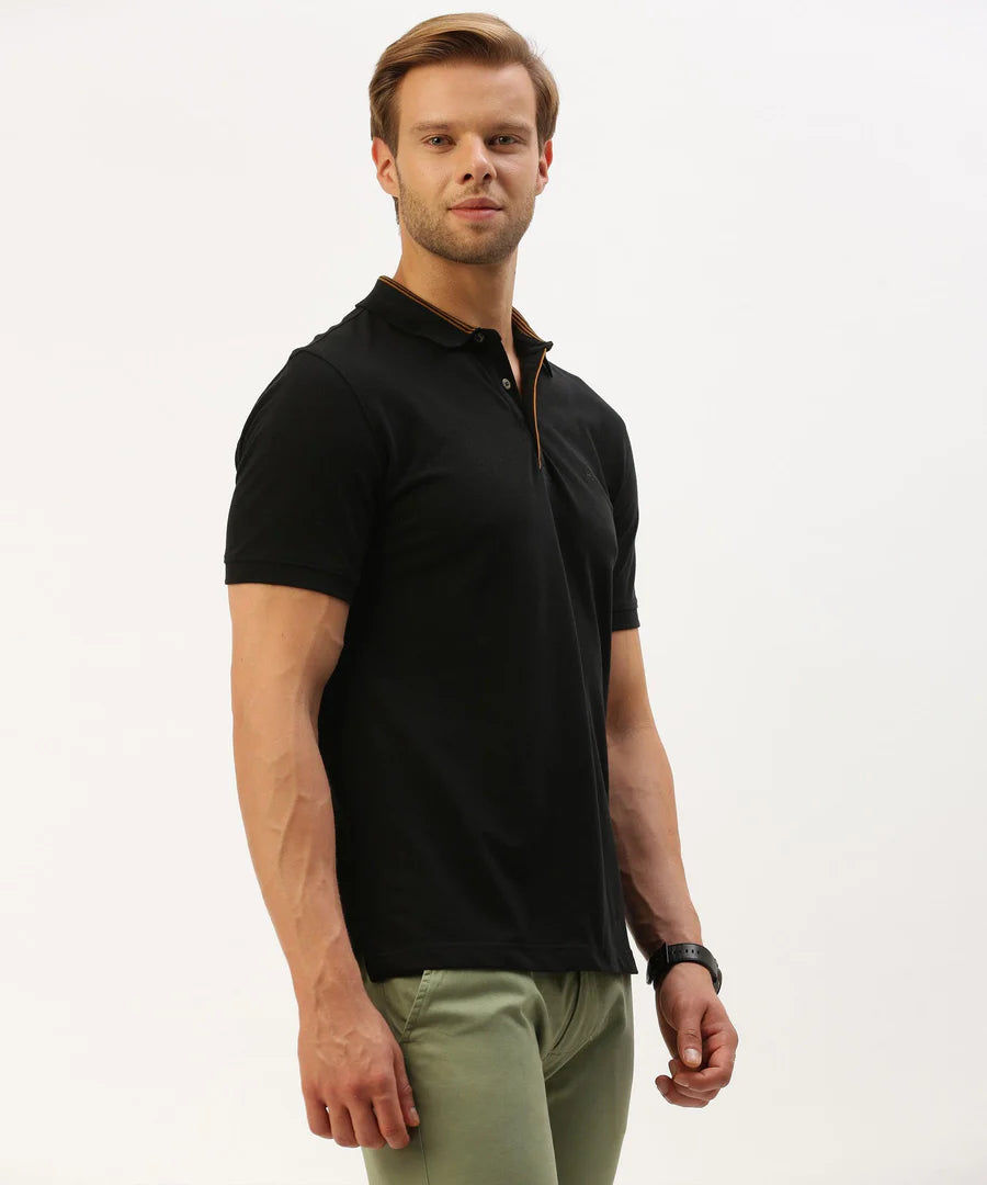 Men’s Classic Black Solid Polo T-Shirt – Ultra Versatile Smart Casual Staple