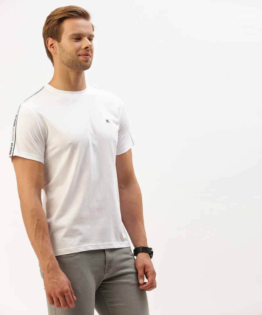 Men’s Pure White Solid Crew Neck T-Shirt – Clean Classic Everyday Essential