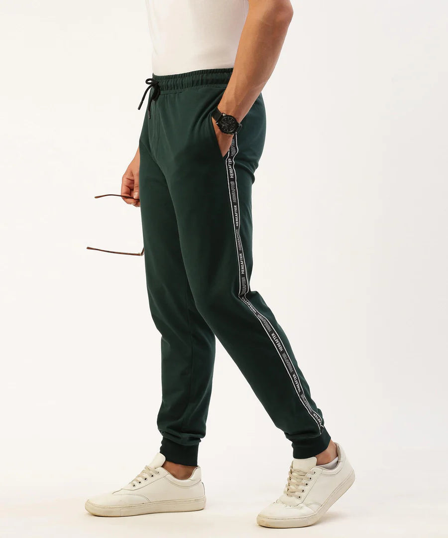 Men’s Olive Solid Jogger Pants – Utility Style Premium Comfort Wear