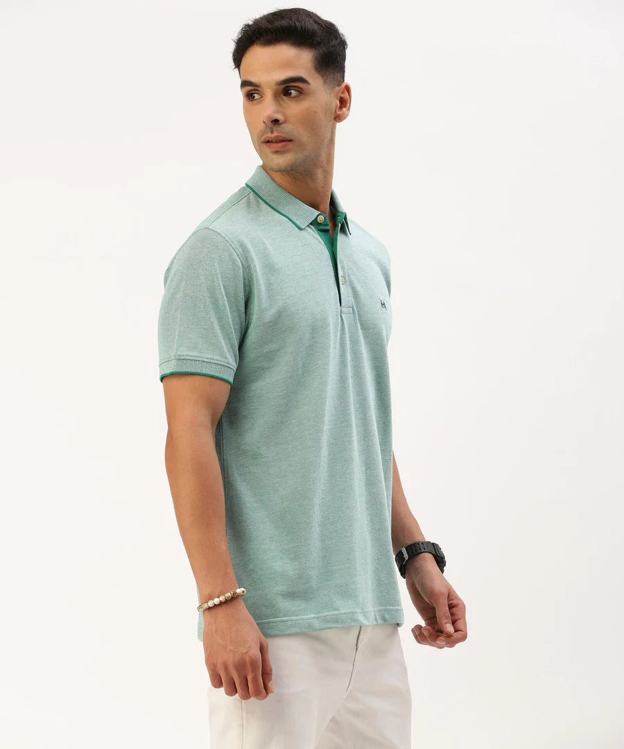 Men’s Olive Green Solid Polo T-Shirt – Fresh Minimal Smart Casual Essential