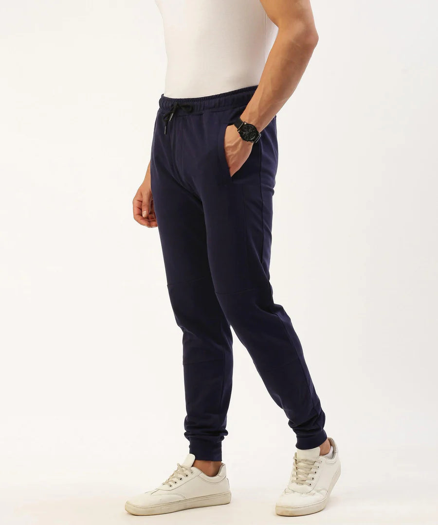 Men’s Navy Solid Jogger Pants – Clean Fit Premium Everyday Comfort