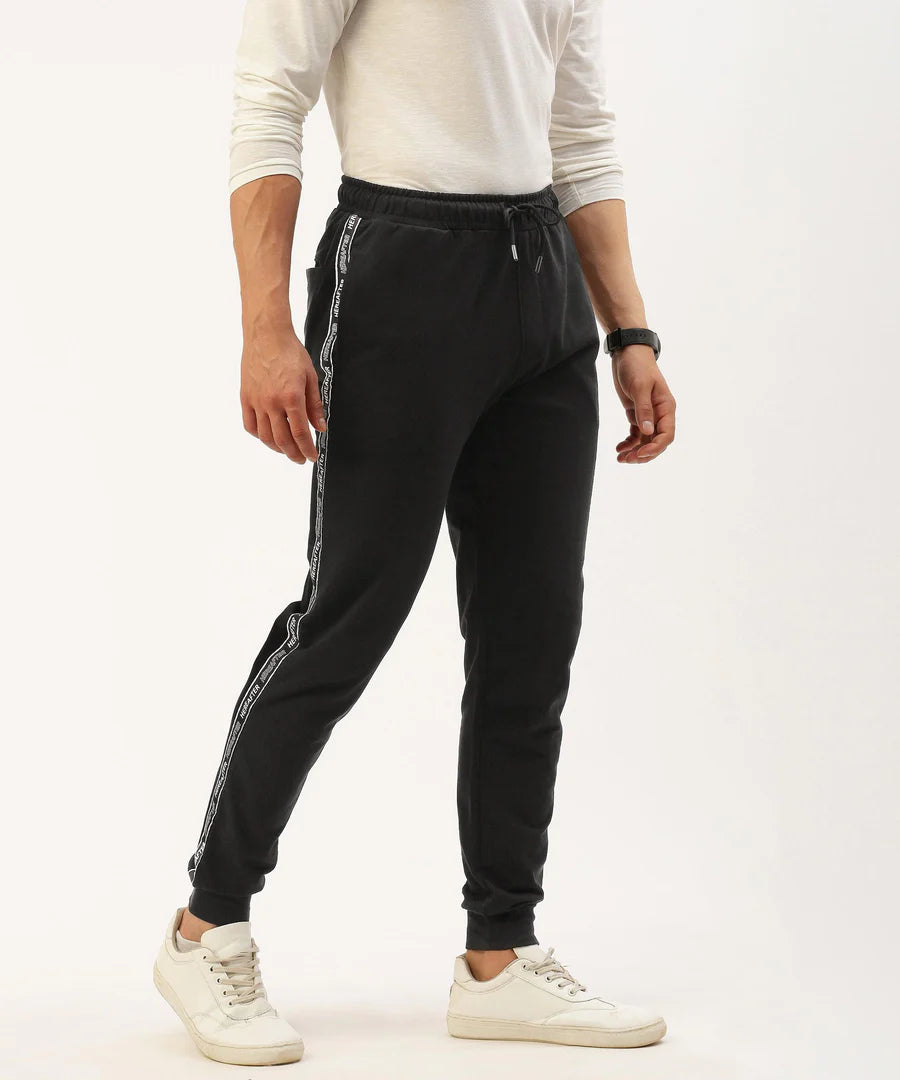 Men’s Jet Black Solid Jogger Pants – Premium Comfort Streetwear Essential