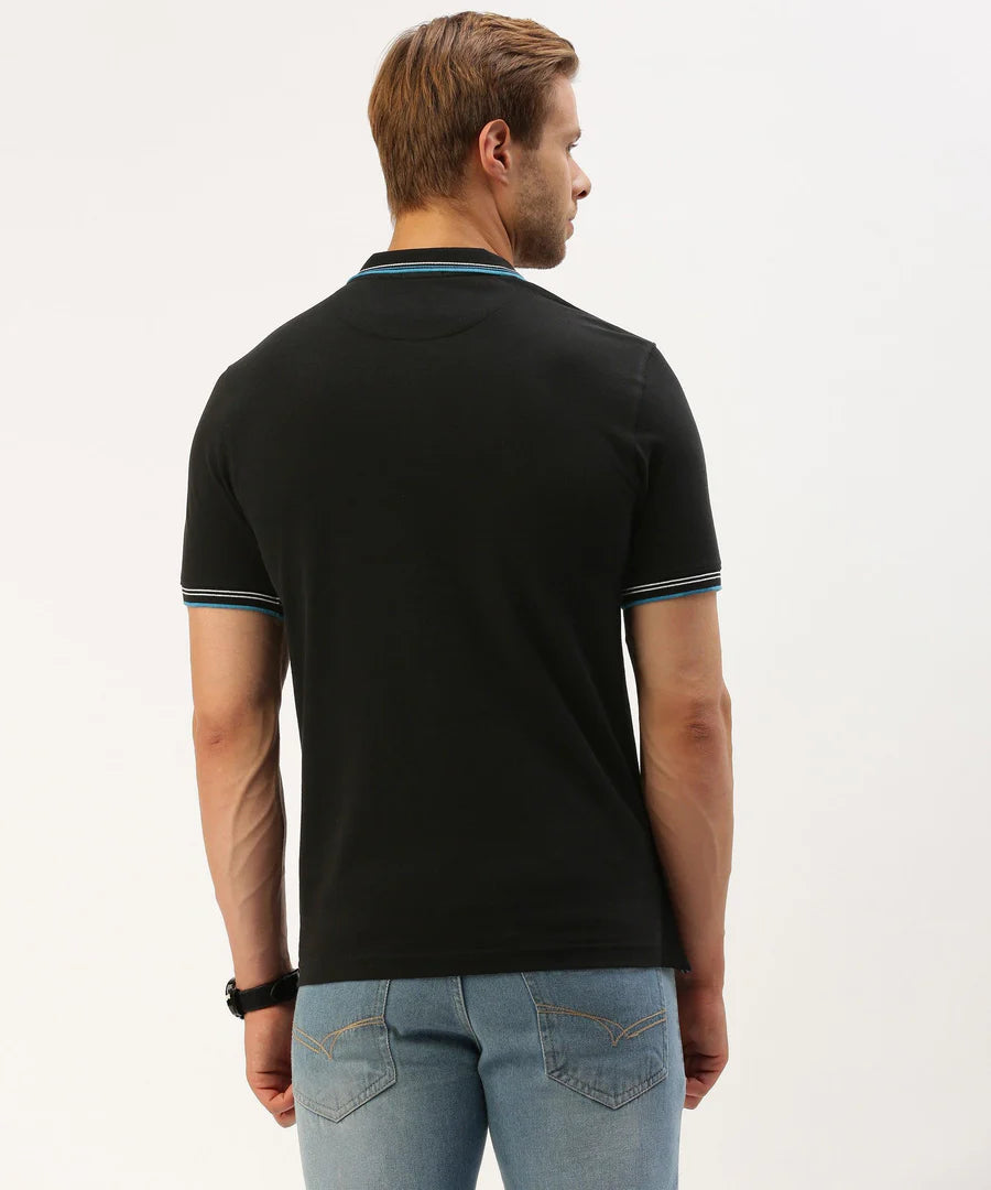 Men’s Premium Jet Black Solid Polo T-Shirt – Sleek Everyday Essential