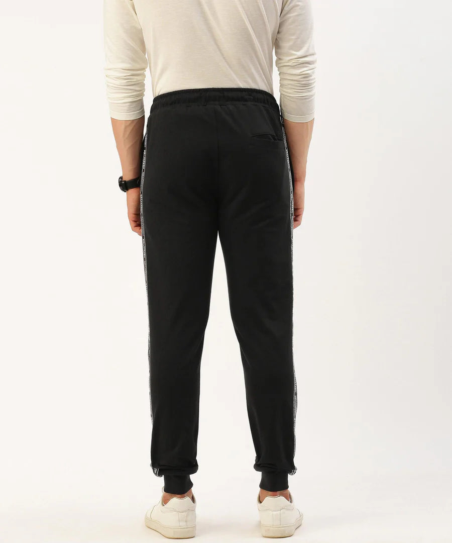 Men’s Jet Black Solid Jogger Pants – Premium Comfort Streetwear Essential