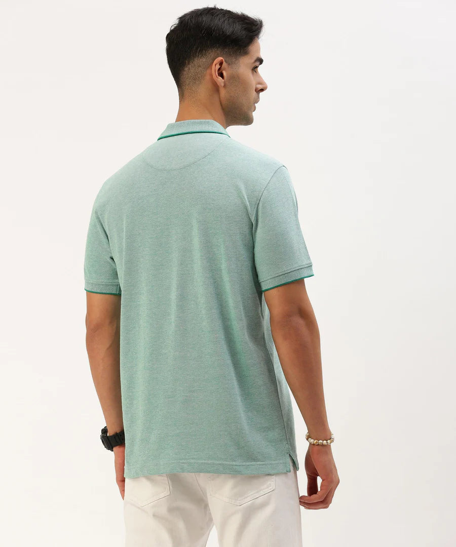 Men’s Olive Green Solid Polo T-Shirt – Fresh Minimal Smart Casual Essential