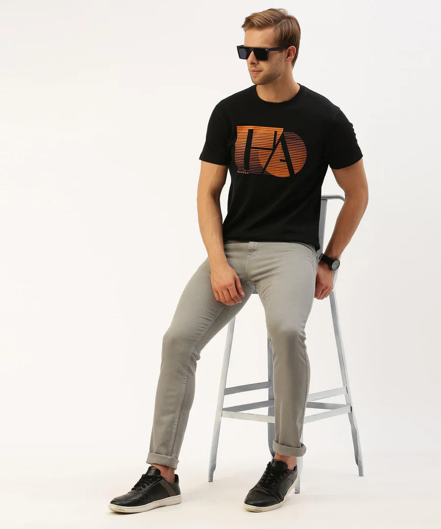 Men’s Black Graphic Crew Neck T-Shirt – High-Impact Statement Streetwear