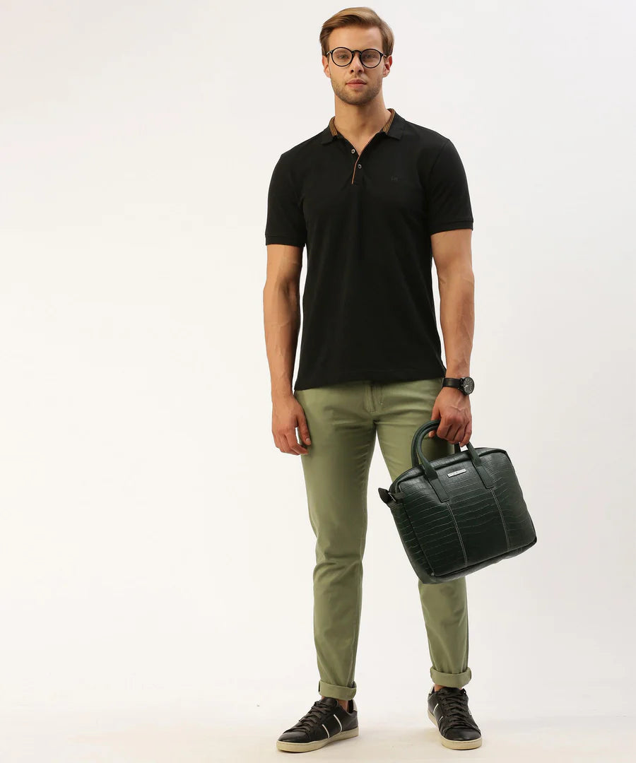 Men’s Classic Black Solid Polo T-Shirt – Ultra Versatile Smart Casual Staple