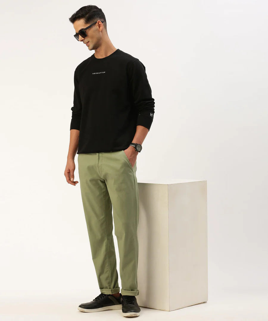 Men’s Black Logo Detail Crew Neck Sweatshirt – Signature Premium Street Essential