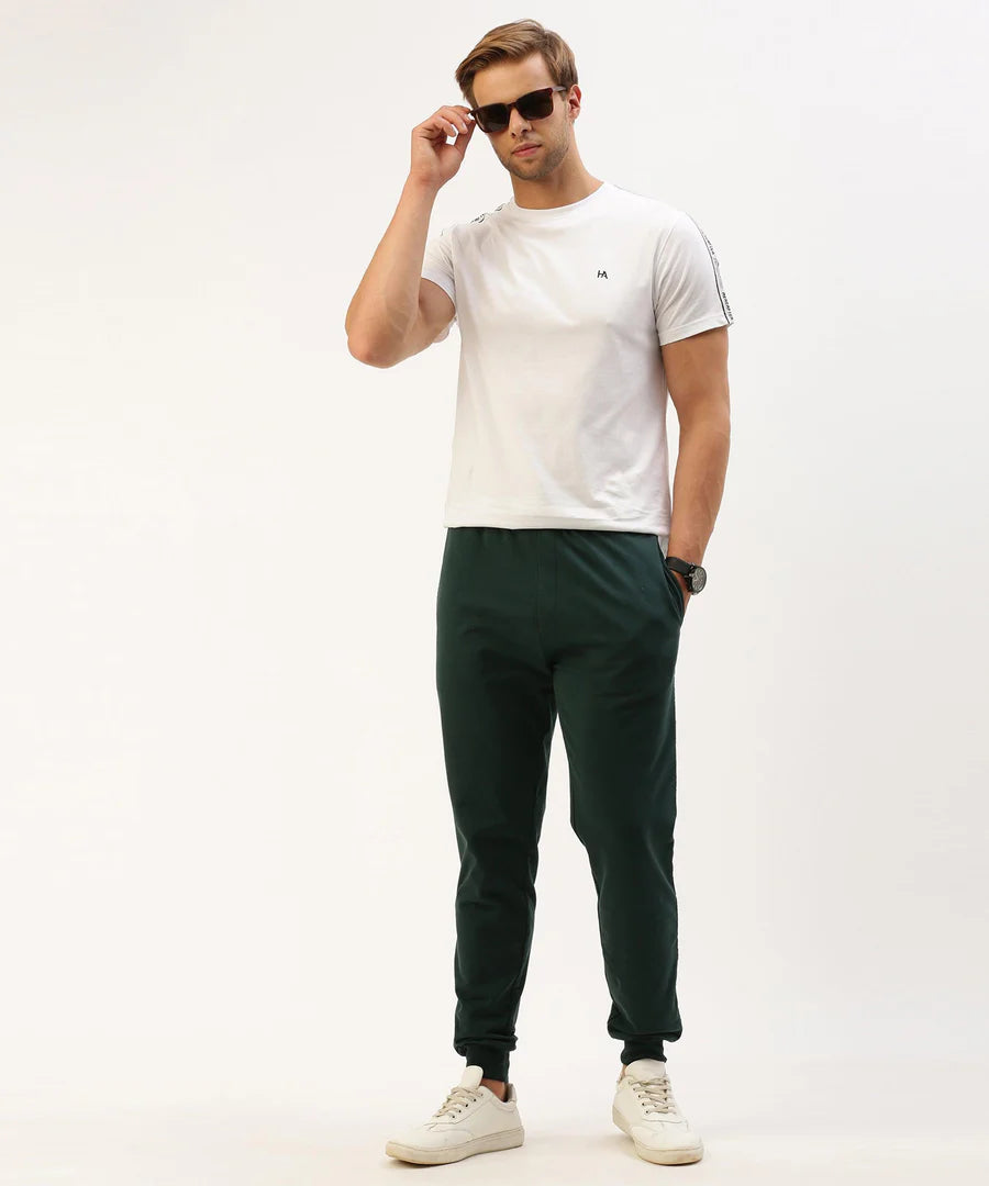 Men’s Olive Solid Jogger Pants – Utility Style Premium Comfort Wear