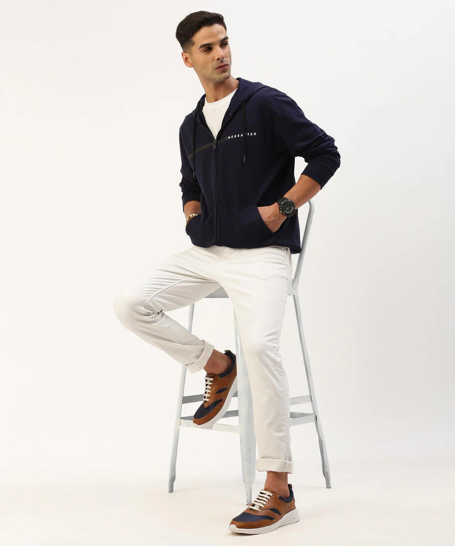 Men’s Navy Solid Hooded Sweatshirt – Clean Classic Premium Comfort Hoodie