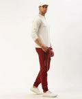 Men’s Burgundy Solid Jogger Pants – Rich Tone Premium Comfort Wear
